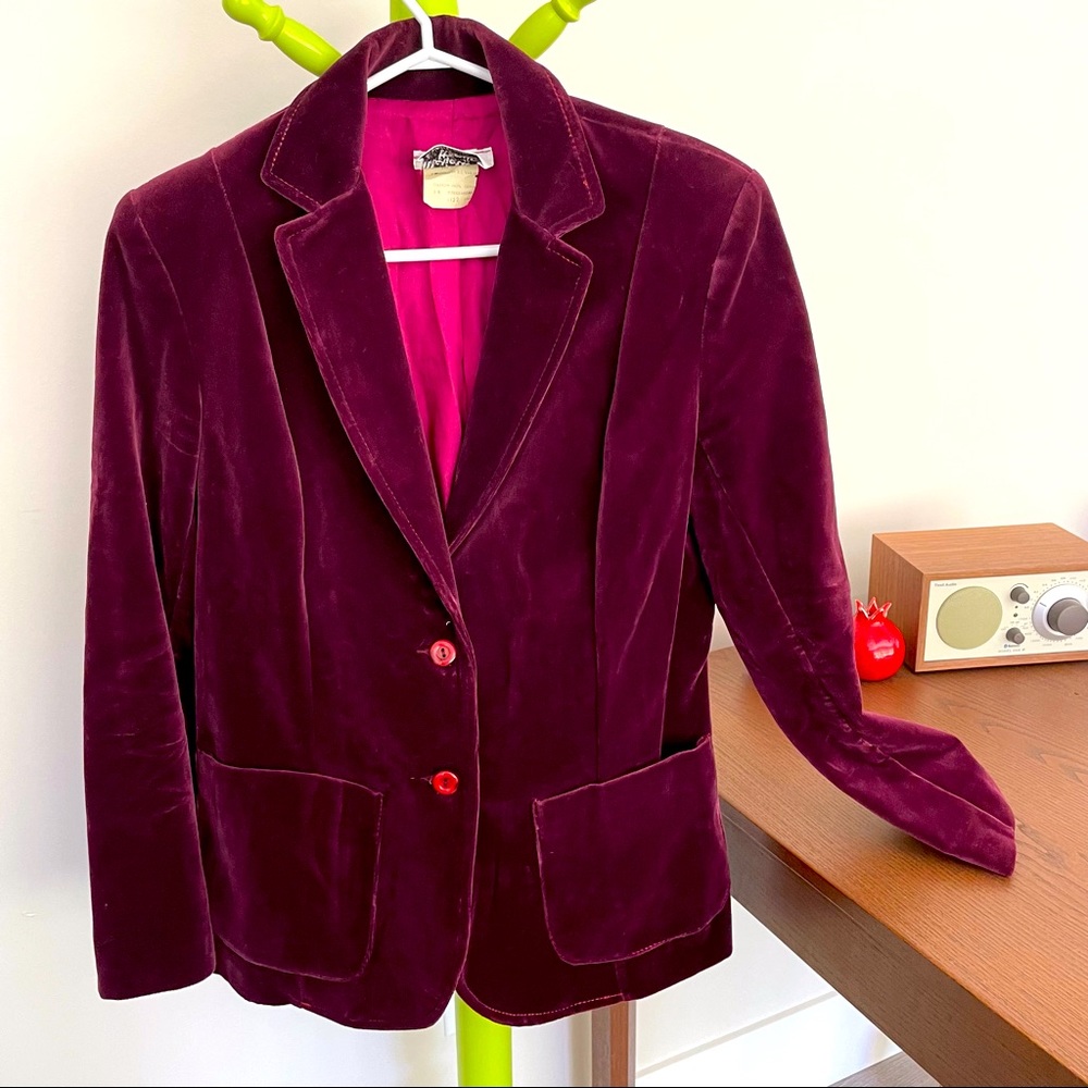 Velvet maroon jacket vintage